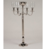 Picture of Nickel Plated on Brass Candelabra 4 Light & Bowl + Glass Votives | 16.5"W x 36"H | Item No. 79580