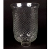 Picture of Clear Glass Hurricane Shade Mesh Cut for Candle Holders  Set/2 | 6.5"Dx10"H |  Item No. 20140 Rim Chipped