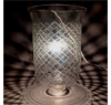 Picture of Clear Glass Hurricane Shade Mesh Cut for Candle Holders  Set/2 | 6.5"Dx10"H |  Item No. 20140 Rim Chipped