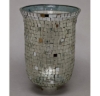 Picture of Clear Mosaic Glass Hurricane Shade Some Mirror Chips for Candle Holders  Set/2  | 6"Dx10"H |  Item No. 20160