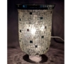 Picture of Clear Mosaic Glass Hurricane Shade Some Mirror Chips for Candle Holders  Set/2  | 6"Dx10"H |  Item No. 20160