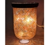 Picture of Gold Mosaic Glass Hurricane Shade Bead Border for Candle Holders Set/2 | 6"Dx10"H |  Item No. 20157