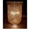 Picture of Gold Mosaic Glass Hurricane Shade for Candle Holders Set/2  | 6.5"Dx10"H |  Item No. 20154
