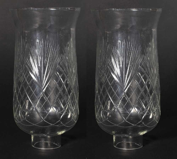 Picture of Cut Glass Hurricane Shade for Candle Holders or Candelabras Set/2 | 4"Dx8"H |  Item No. 20152