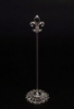 Picture of Nickel Plated on Brass Card Holder Fleur-de-lis on Round Filigree Base  Set/4  | 3.5"Dx9"H |  Item No. 79604