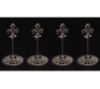 Picture of Nickel Plated on Brass Card Holder Fleur-de-lis on Round Filigree Base Set/4  | 3.5"Dx6"H |  Item No. 79605