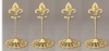 Picture of Brass Card Holder Fleur-de-lis on Round Filigree Base  Set/4  | 3.5"Dx6"H |  Item No. 99605