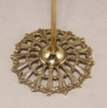 Picture of Brass Card Holder Fleur-de-lis on Round Filigree Base Set/4  | 3.5"Dx9"H |  Item No. 99604