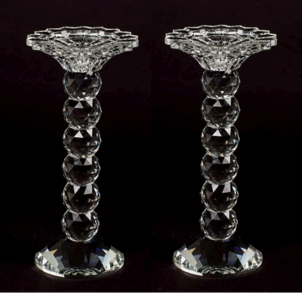 Picture of Crystal Ball Candle Holders Set/2  | 4"Diax10"High |  Item No. 20279
