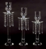 Picture of Crystal Candle Holder with 6-Bead Hangers  Set/2  |4"Diax14"High |  Item No. 20281