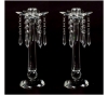 Picture of Crystal Candle Holder with 6 Bead Hangers Set/2  | 4"Diax12"High |  Item No. 20282