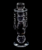 Picture of Crystal Candle Holder Faceted with 4- Hanging Crystal Beads Set/2  | 2.75"Dx8"H | Item No. 20284