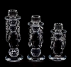 Picture of Crystal Candle Holder Faceted with 4- Hanging Crystal Beads Set/2  | 2.75"Diax7"High | Item No. 20285