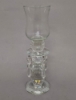 Picture of Crystal Candle Holder Faceted with 4- Hanging Crystal Beads Set/2  | 2.75"Diax6"High | Item No. 20286