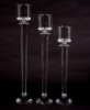 Picture of Crystal Candle Holder with Clear Glass Shade Multifaceted Stem Set/2  | 4.75"Diax25"High |  Item No. 20305