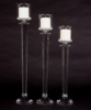 Picture of Crystal Candle Holder with Clear Glass Shade Multifaceted Stem Set/2  | 4.75"Diax25"High |  Item No. 20305