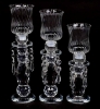 Picture of Crystal Candle Holder Faceted with 4- Hanging Crystal Beads Set/3  | 6"-7"-8"High | Item No. 20287