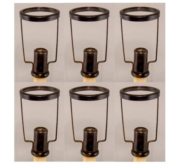 Picture of Bronze(Almost Black) Finish on Brass Candle Follower for Taper Candle set/6  | 2.63"Dx4.5"H |  Item No. 01682