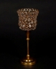 Picture of Antique Gold Crystal Bead Votive Candle Holders Set/2  | 4"D x 11"H |  Item No. 16153