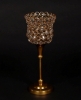 Picture of Antique Gold Crystal Bead Votive Candle Holders  Set/3 | 4"D,   11"-13"- 14.5"H |  Item No. 16150