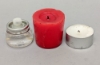 Picture of Clear Glass Candle Holder with lines Set/2  | 2.5"Dx6.25"H |  Item No. 10012