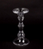 Picture of Clear Glass Candle Holder For Pillar or Taper Candle Set/2  | 4.75"Dx9"H |  Item No. 10004