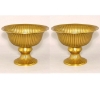 Picture of Compote Bowl Vase Gold Aluminum Revere Fluted Pedestal Base  Set/2 | 8"D x 6"H | Item No. 51362