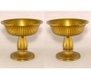 Picture of Antique Gold Pedestal Compote Bowl Vertical Lines | Set/2 | 8"D x 6.5"H | Item No. 51402