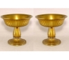 Picture of Compote Bowl Vase Gold Aluminum Revere Fluted Pedestal  Set/2 | 8"D x 6.5"H | Item No. 51402