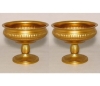 Picture of Antique Gold Compote Bowl with Ribbed Design Set/2 | 8"D x 6"H | Item No. 51482