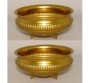Picture of Antique Gold Compote Bowl with Ribbed Design | Set/2 | 8"D x 3.75"H | Item No. 51485