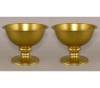 Picture of Antique Gold Pedestal Compote Bowl with Smooth Surface & Lip | Set /2 | 8"Dx6.25"H | Item No. 51412X | SOLD AS IS
