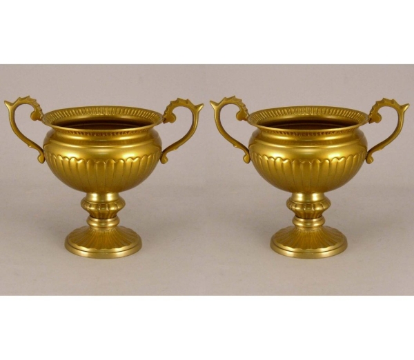 Picture of Antique Gold Compote Bowl Handles & Round Base Set/2  | 6"D x 5.5"H | Item No. 51478