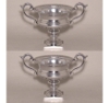 Picture of Compote Bowl Vase Polished Aluminum Handles Square Base  Set/2 | 6"D x 5"H | Item No. 51374