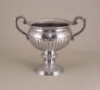 Picture of Compote Bowl Vase Polished Aluminum Handles Round Pedestal Base  Set/2 | 6"D x 5.5"H | Item No. 51378