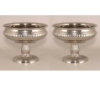 Picture of Compote Bowl Vase Nickel Plated Aluminum Pedestal Ribbed Set/2 | 8"D x 6"H | Item No. 51382X | SOLD AS IS