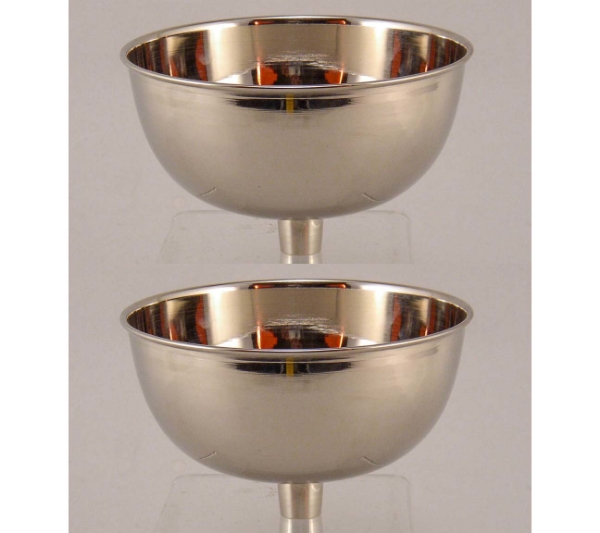 Picture of Nickel Plated Compote Bowl with Peg Set/2 | 6"D x 2.5"H | Item No. 79393