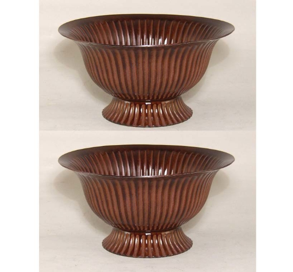 Picture of Bronze Finish on Aluminum Revere Bowl Fluted Set/2  | 8"Dx4.5"H |  Item No. 51723