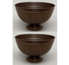 Picture of Brown Finish on Steel Bowl Half Round Fluted  Centerpiece Set/2  | 12"Dx7.5"H |  Item No. 44304