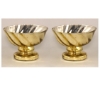 Picture of Gold Bowl Vase Mercury Glass Dry Flower Arrangement Swirl Pattern  Set/2  | 6"Dx4.5"H | Item No. 16104