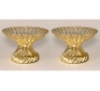 Picture of Gold Bowl Mercury Glass Dry Flower Arrangement Ribbed Pattern Set/2 | 6"Dx4"H| Item No. 16107