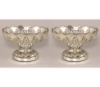 Picture of Silver Bowl Mercury Glass Dry Flower Arrangement  Low Tray Top Set/2 | 6"Dx4"H |  Item No. 16133
