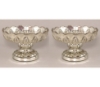 Picture of Silver Bowl Mercury Glass Dry Flower Arrangement  Low Tray Top Set/2 | 6"Dx4"H |  Item No. 16133X