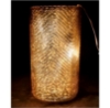 Picture of Gold Mercury Glass Cylinder Vase with Lines  | 6"Dx11.25"H |  Item No. 16050