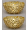 Picture of Gold Mosaic Glass Bowl  with Gold Color Chips Set/2 | 6"Dx2.5"H |  Item No. 66103