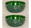 Picture of Green Mosaic Glass Bowl with Green Chips Set/2 | 6"Dx2.5"H | Item No. 67103