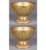 Picture of Gold Mosaic Bowl Compote Vase Half Round  Set/2  | 6.5"Dx5"H |  Item No. 24306 FREE SHIPPING