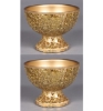 Picture of Gold Mosaic Bowl Compote Vase Half Round  Set/2  | 6.5"Dx5"H |  Item No. 24306