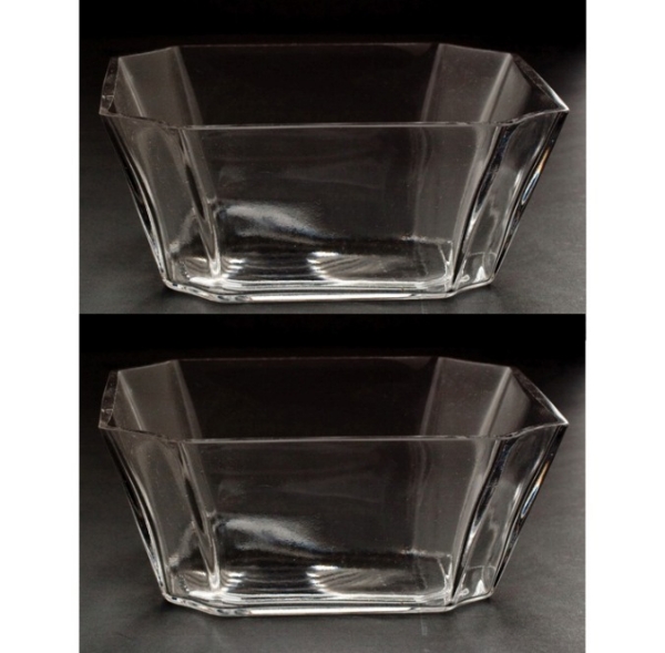 Picture of Clear Glass Octagon Bowl  Set/2 | 8"x8"x3.5"H |  Item No. 18060  FREE SHIPPING