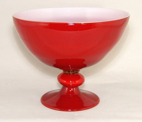 Picture of Red Bowl Glass  on Pedestal Base   | 11.5"Dx9"H |  Item No. 12408